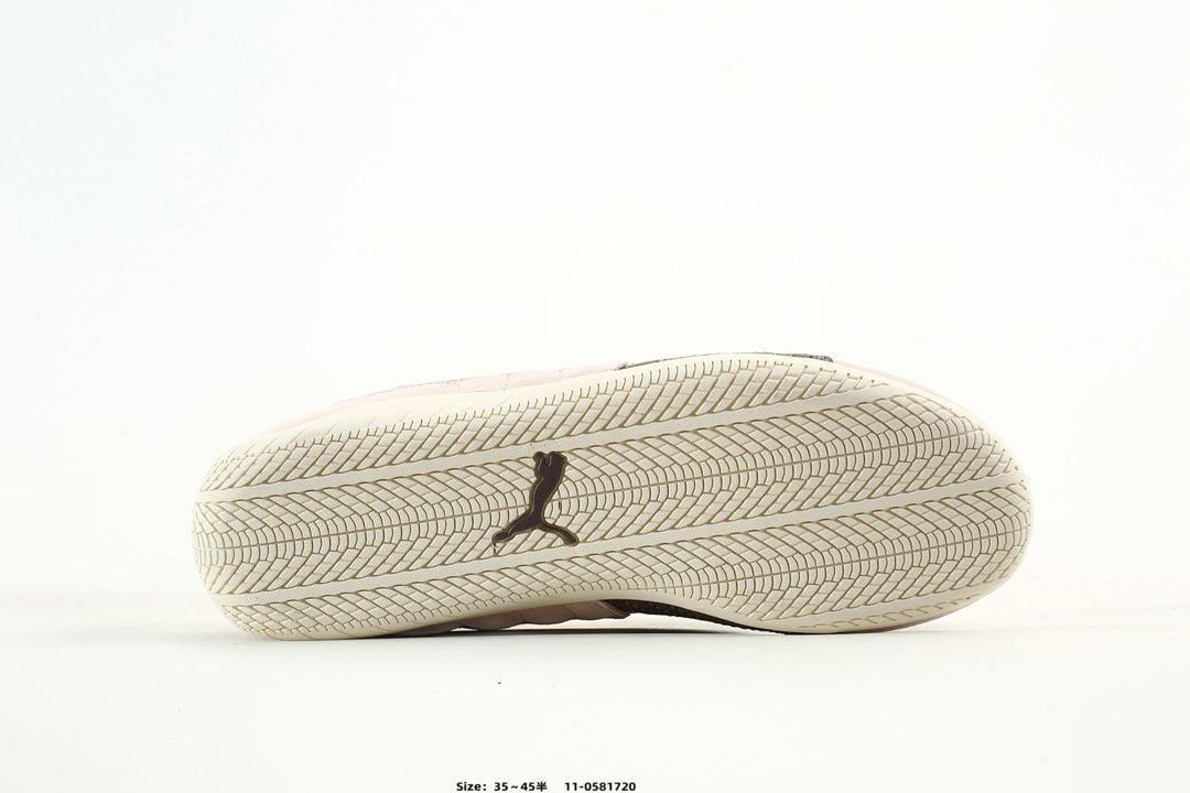 PUMA Light Pink Low-Top Sneakers with Brown Formstrip