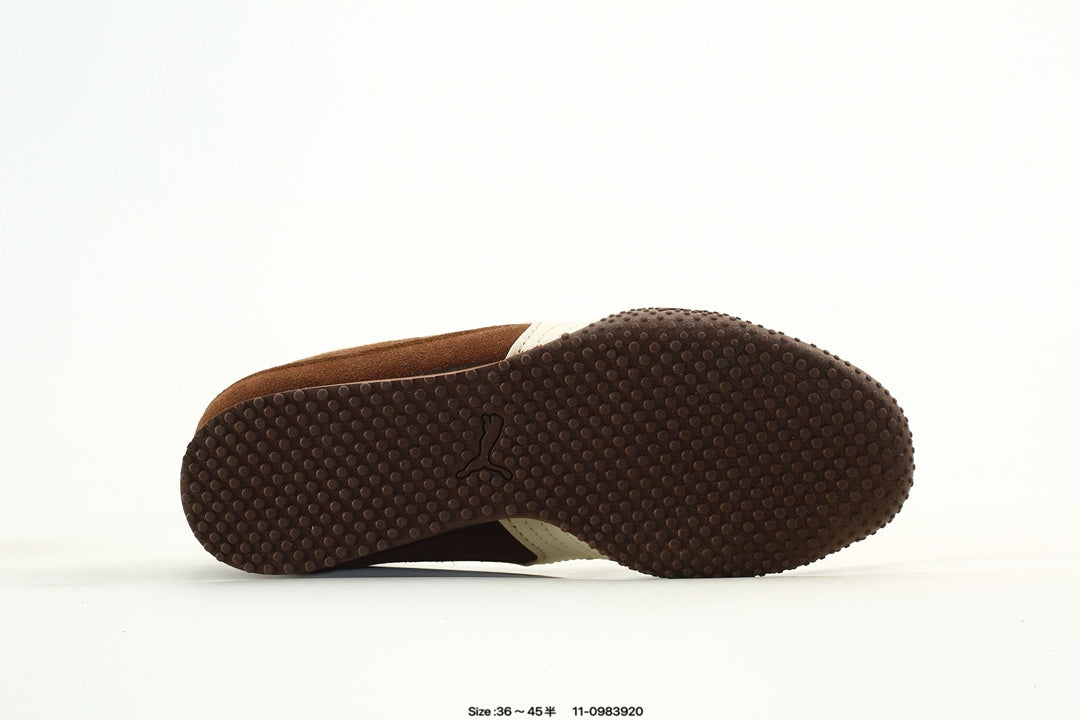 PUMA Brown & White Low-Top Sneakers