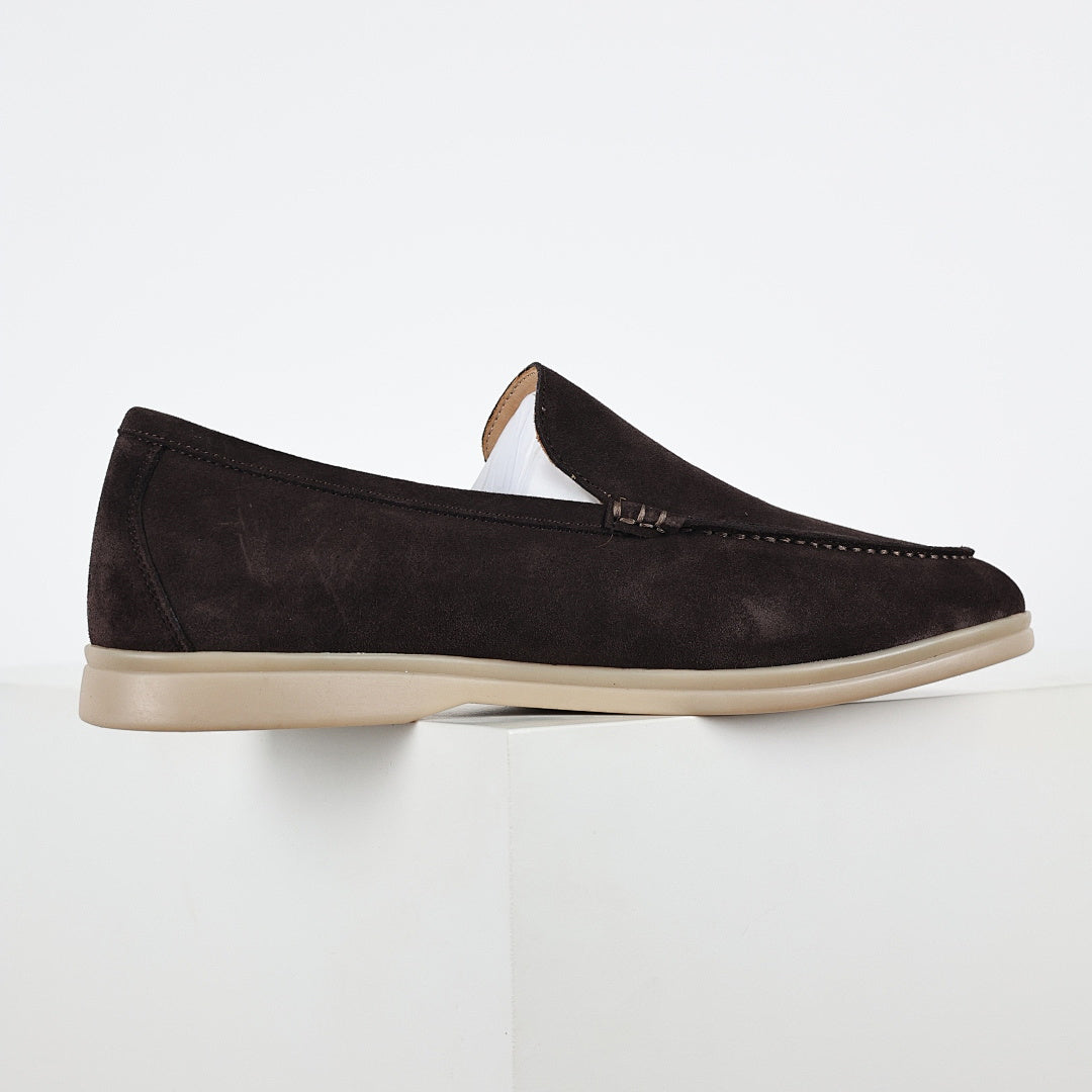 Loro Piana Dark Brown Slip-On Loafers