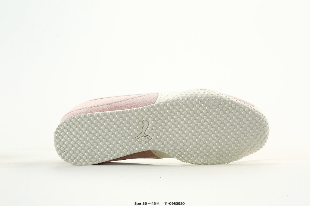 PUMA Light Pink & White Low-Top Sneakers