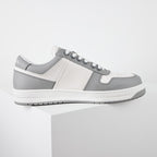 Prada Gray & White Low-Top Sneakers