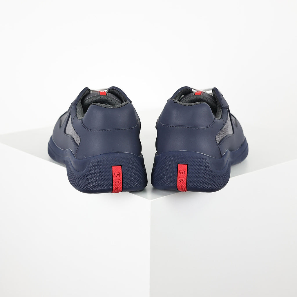 Prada Navy & Silver Low-Top Sneakers