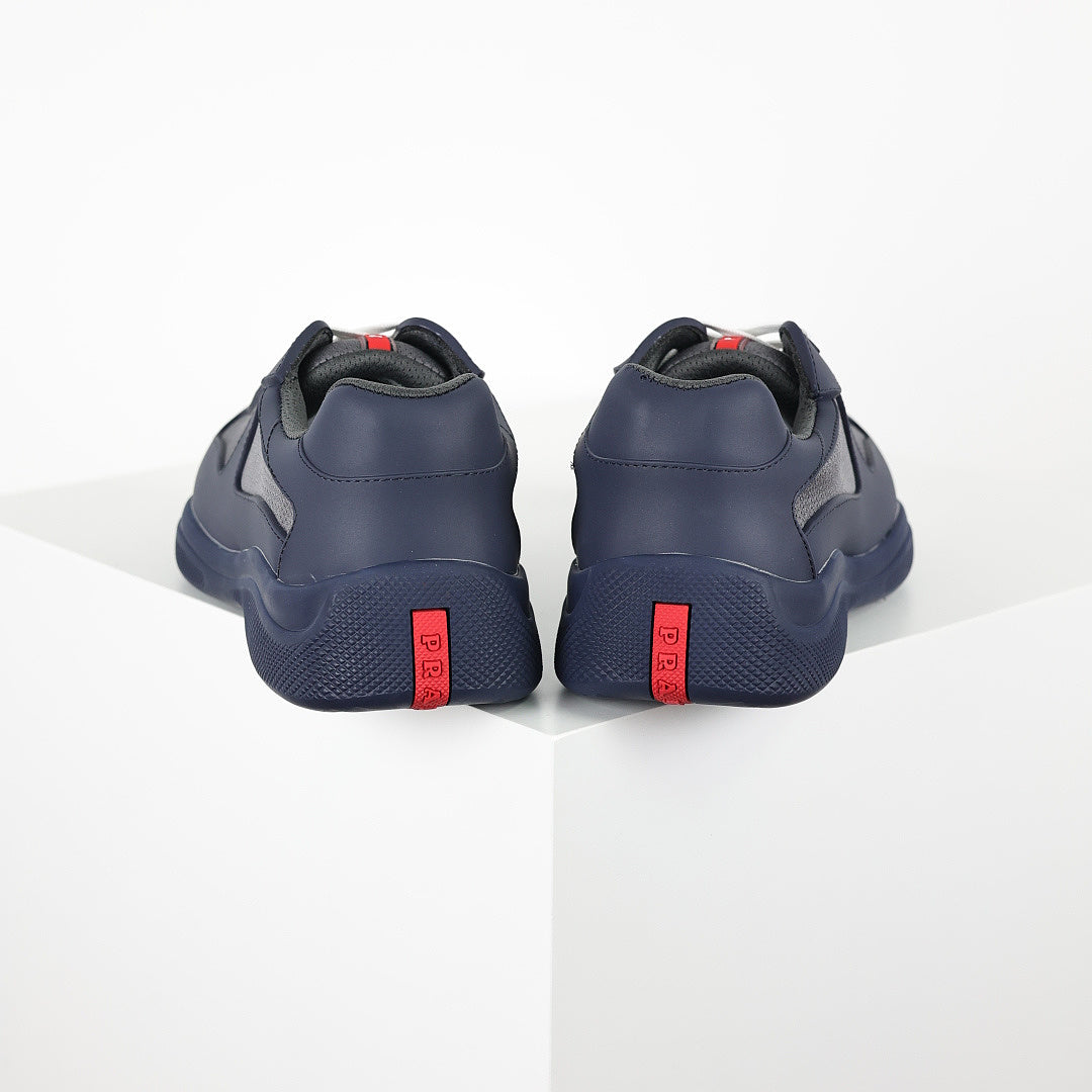 Prada Navy & Silver Low-Top Sneakers