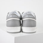 Prada Gray & White Low-Top Sneakers