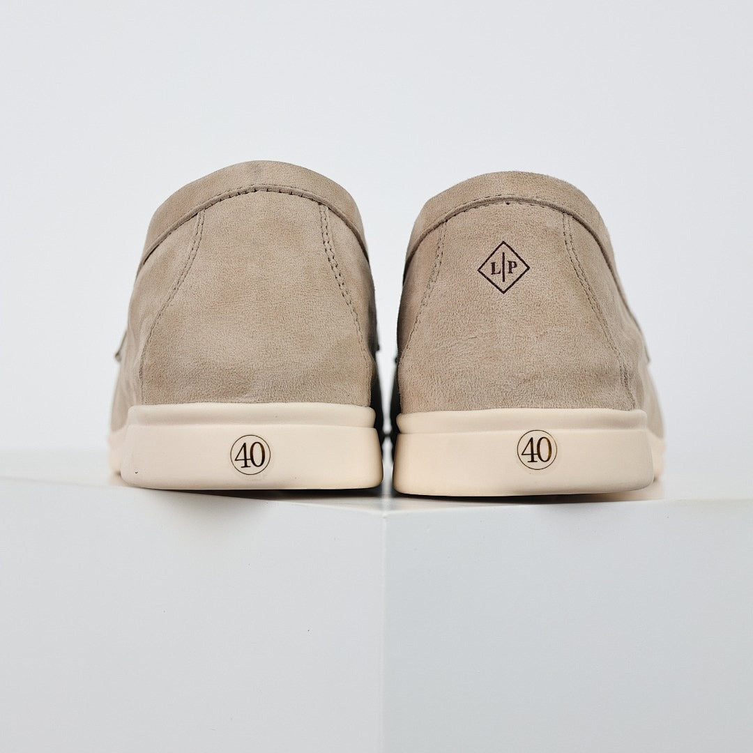 Loro Piana Beige Metal-Detail Loafers