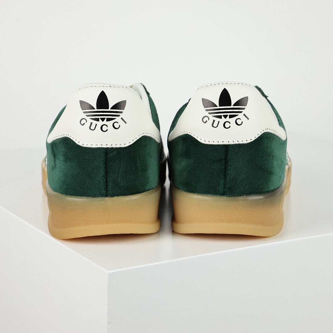 Gucci x adidas Gazelle Sneakers – Dark Green & White