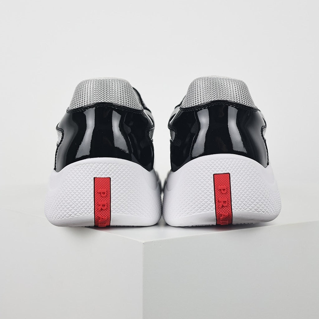 Prada Black & Silver Low-Top Sneakers