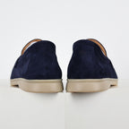 Loro Piana Navy Slip-On Loafers
