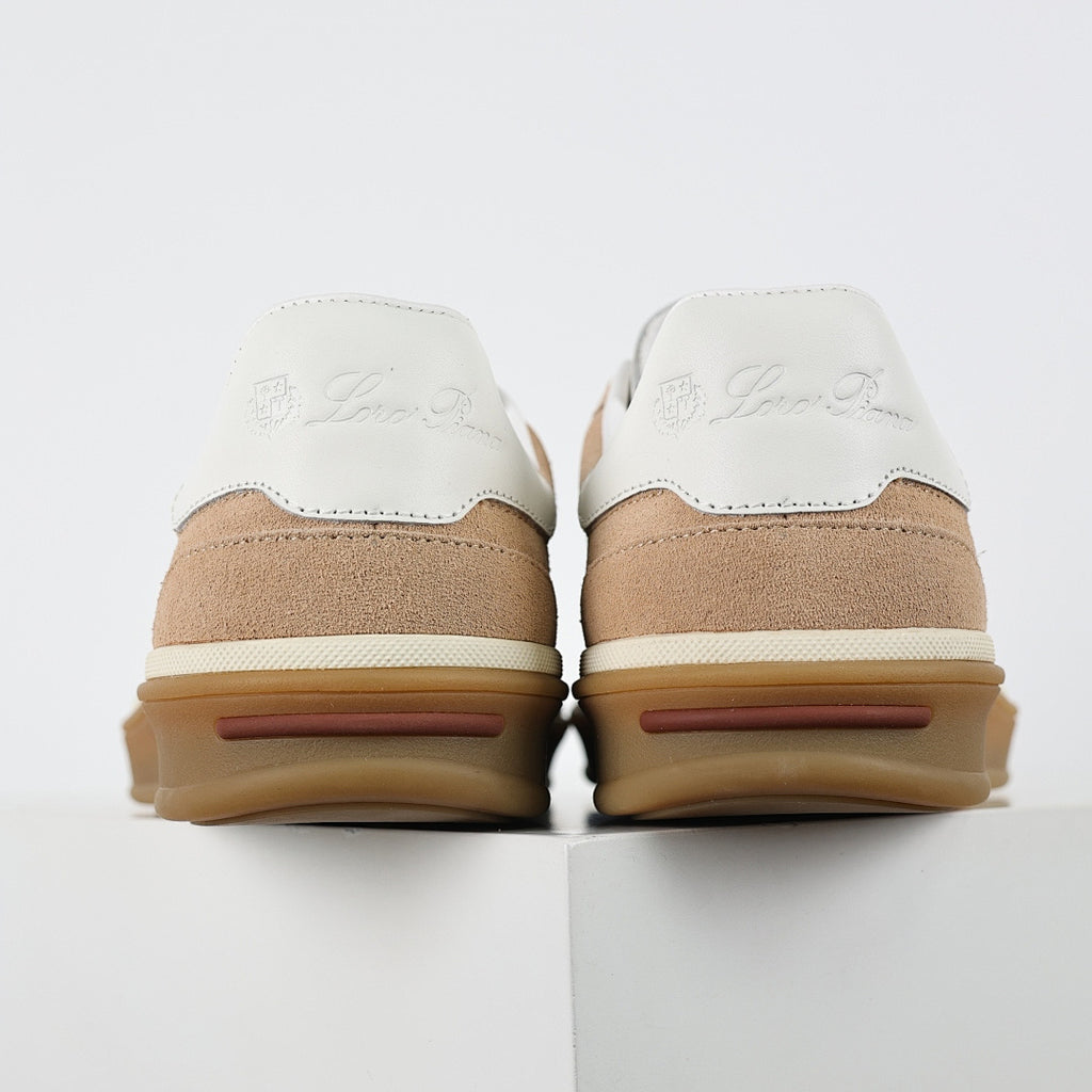 Loro Piana Taupe Lace-Up Sneakers