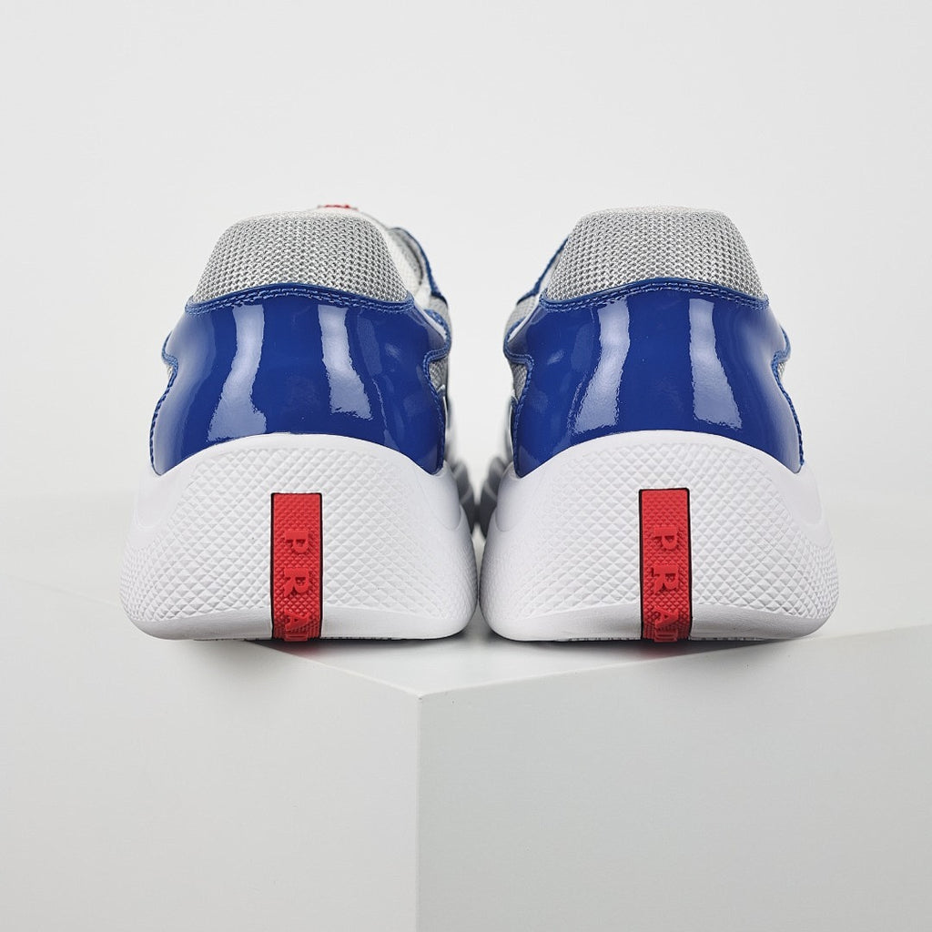 Prada Blue & Silver Low-Top Sneakers