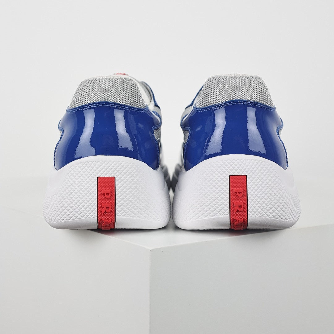 Prada Blue & Silver Low-Top Sneakers