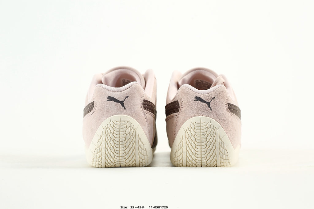PUMA Light Pink Low-Top Sneakers with Brown Formstrip