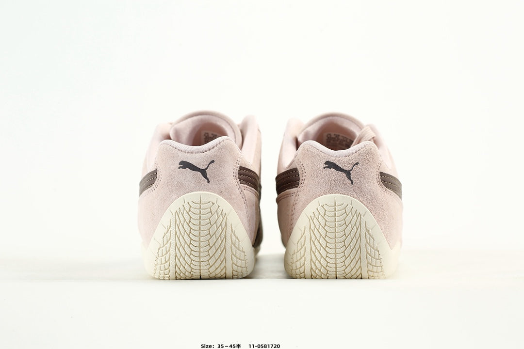 PUMA Light Pink Low-Top Sneakers with Brown Formstrip