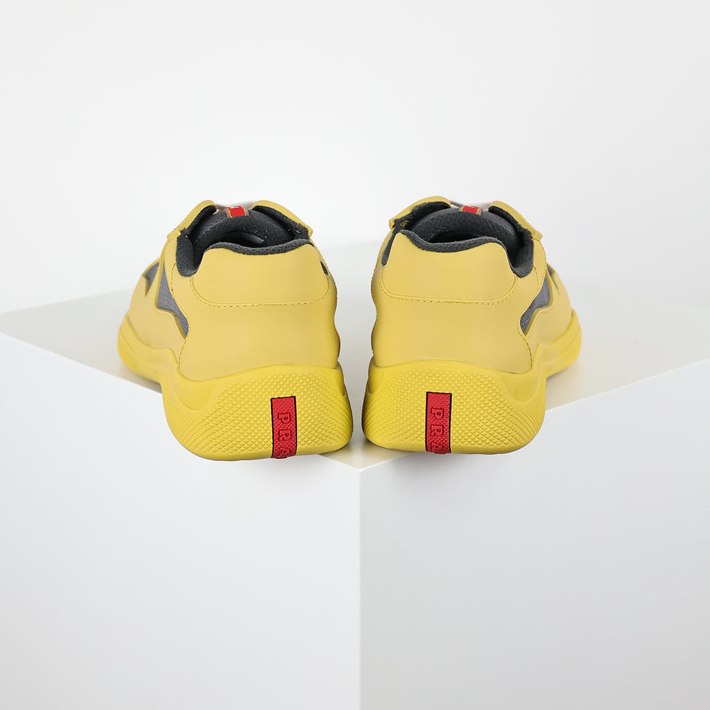Prada Yellow & Gray Low-Top Sneakers