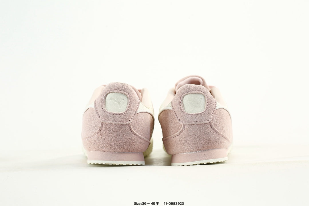PUMA Light Pink & White Low-Top Sneakers