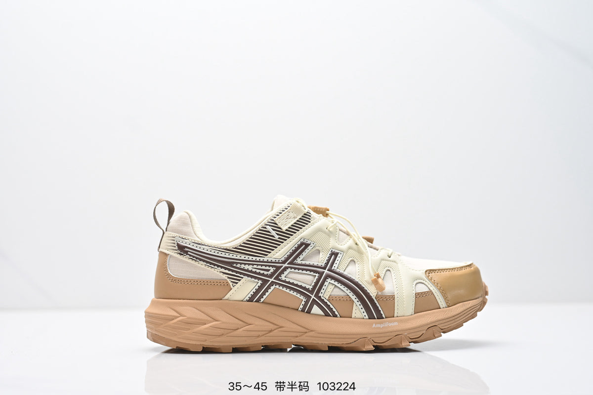 ASICS Trail Running Shoes - Cream Orange Burgundy