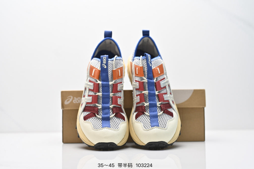 ASICS Trail Running Shoes - Cream Orange Burgundy