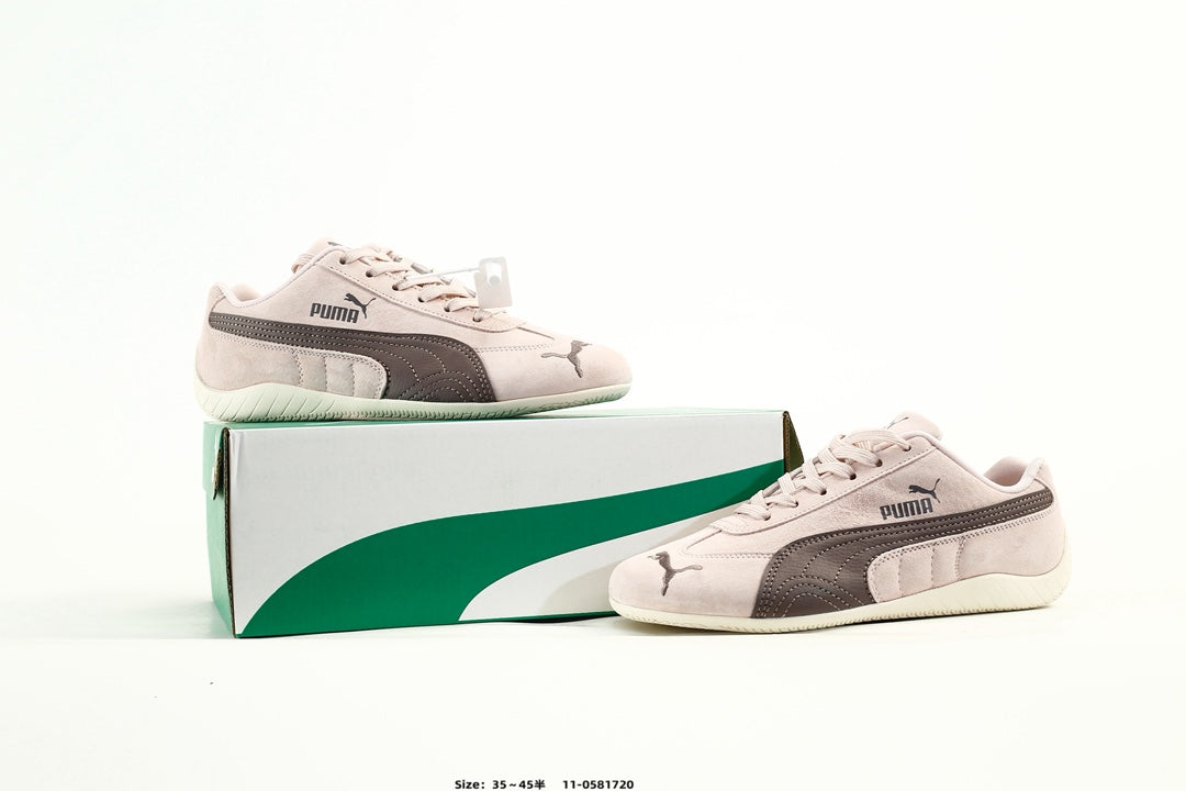 PUMA Light Pink Low-Top Sneakers with Brown Formstrip