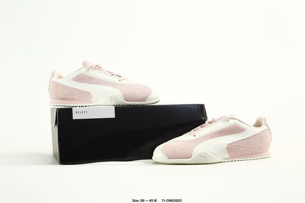 PUMA Light Pink & White Low-Top Sneakers