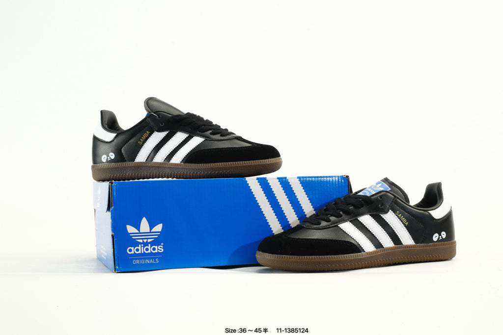 adidas Samba Black & White Sneakers with Contrast Toe and Panda Detail