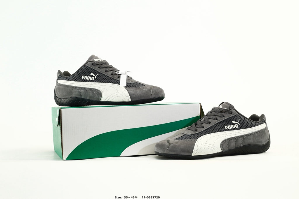 PUMA Dark Gray & White Low-Top Sneakers
