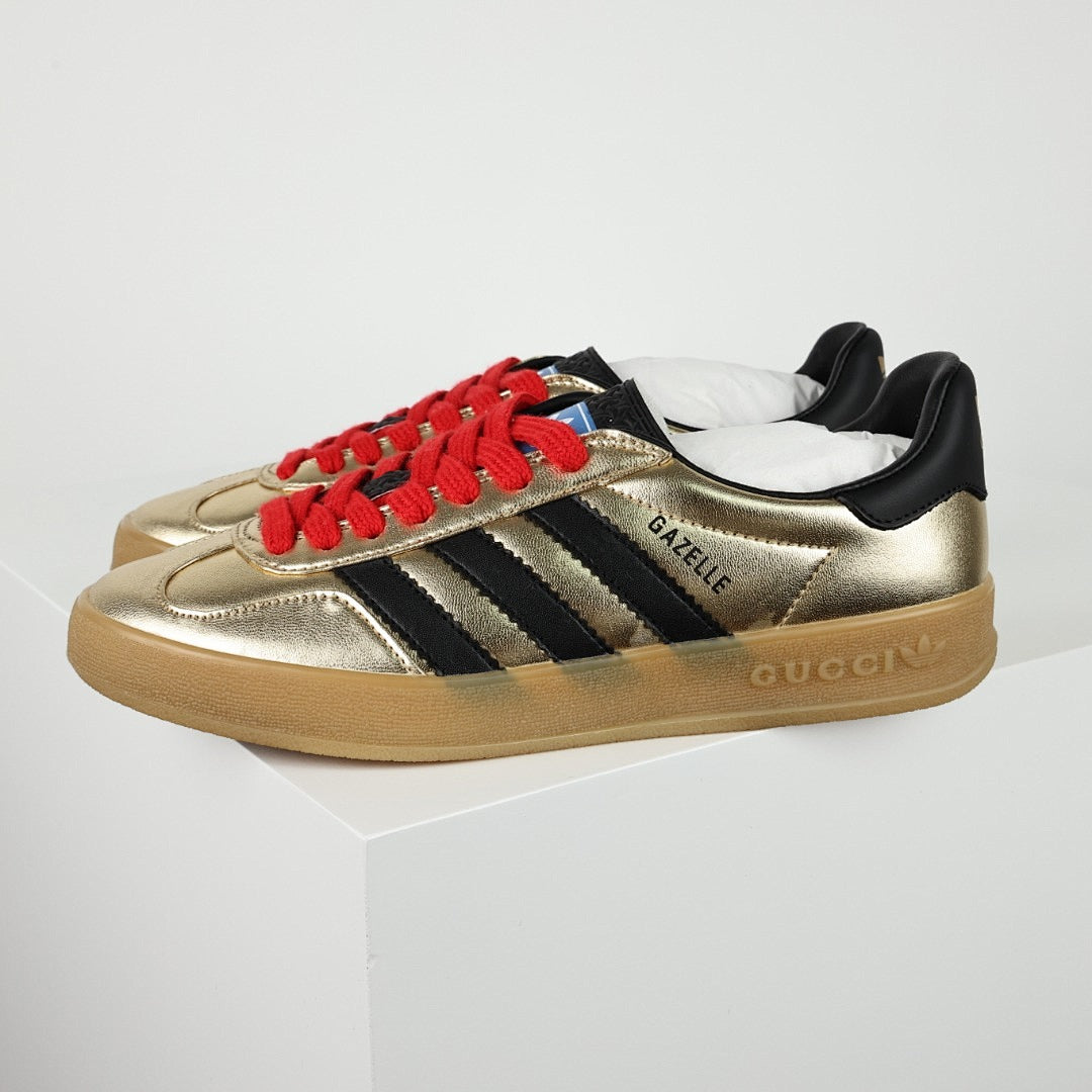 Gucci x adidas Gazelle Sneakers – Metallic Gold & Black