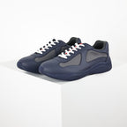 Prada Navy & Silver Low-Top Sneakers