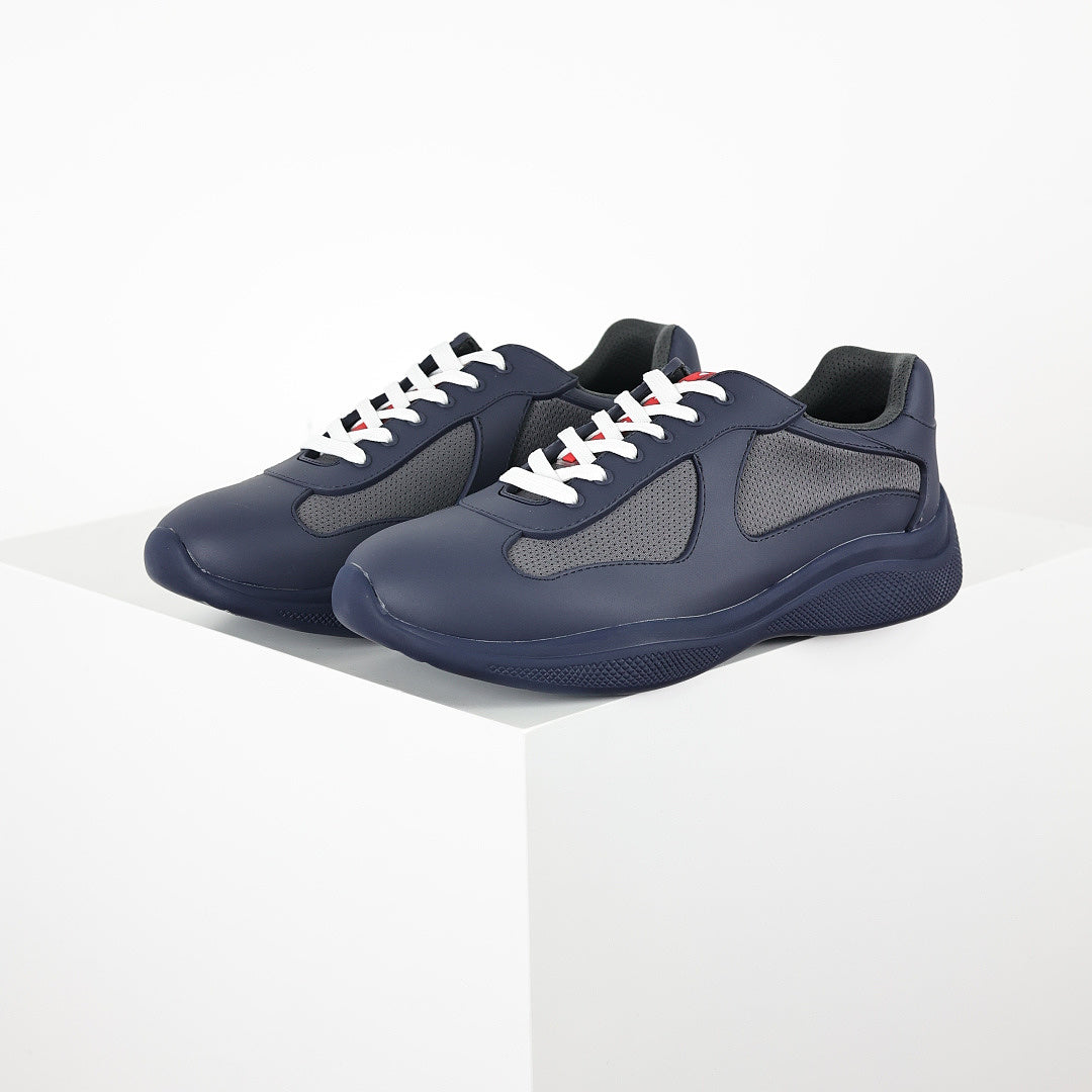 Prada Navy & Silver Low-Top Sneakers