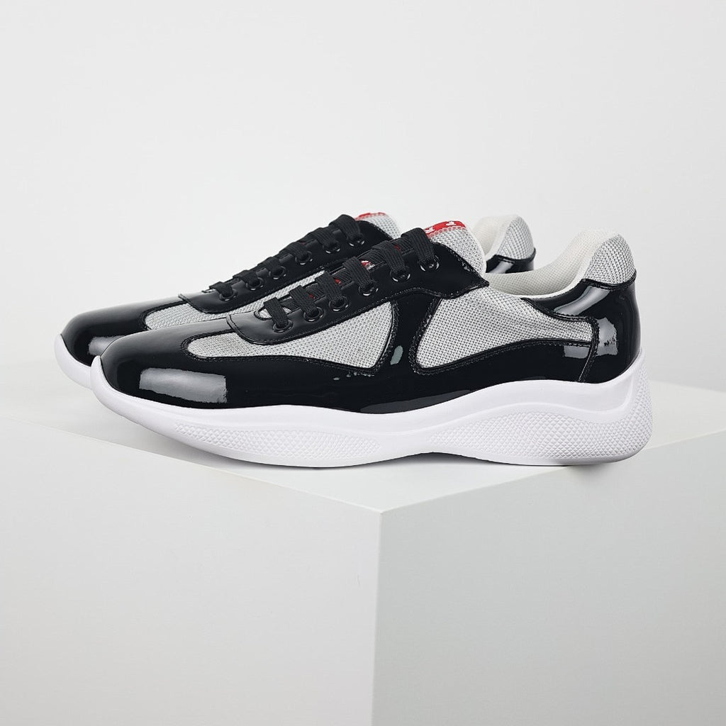 Prada Black & Silver Low-Top Sneakers