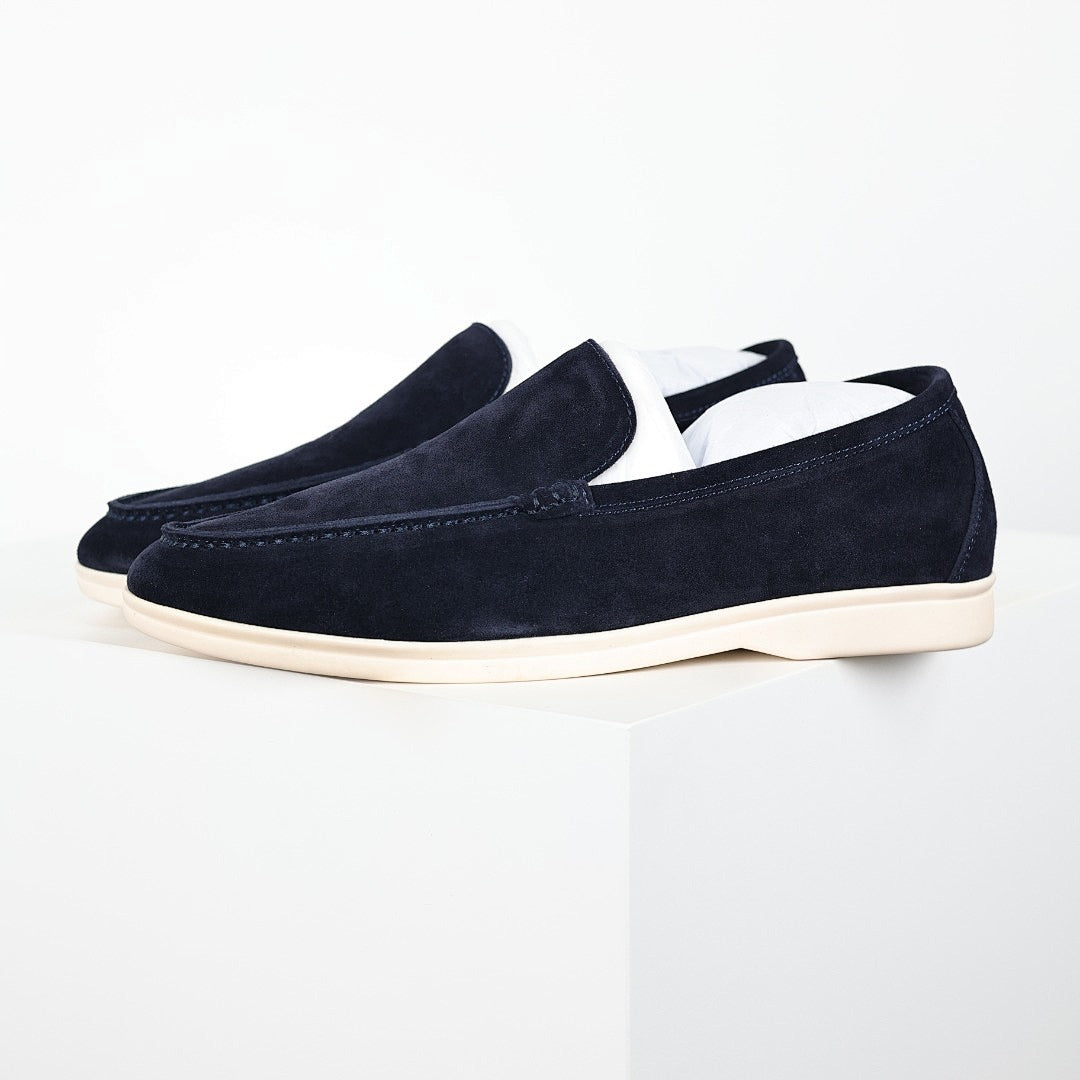 Loro Piana Black Slip-On Loafers