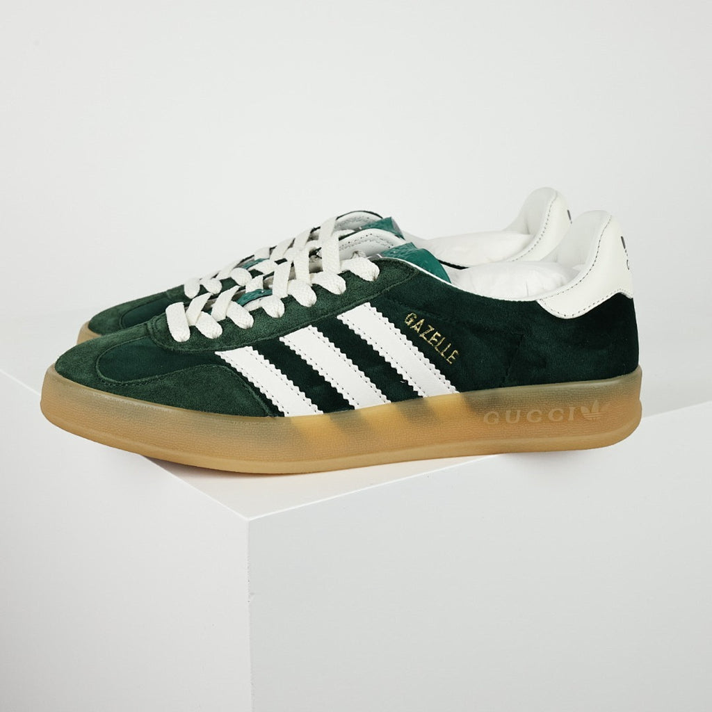 Gucci x adidas Gazelle Sneakers – Dark Green & White