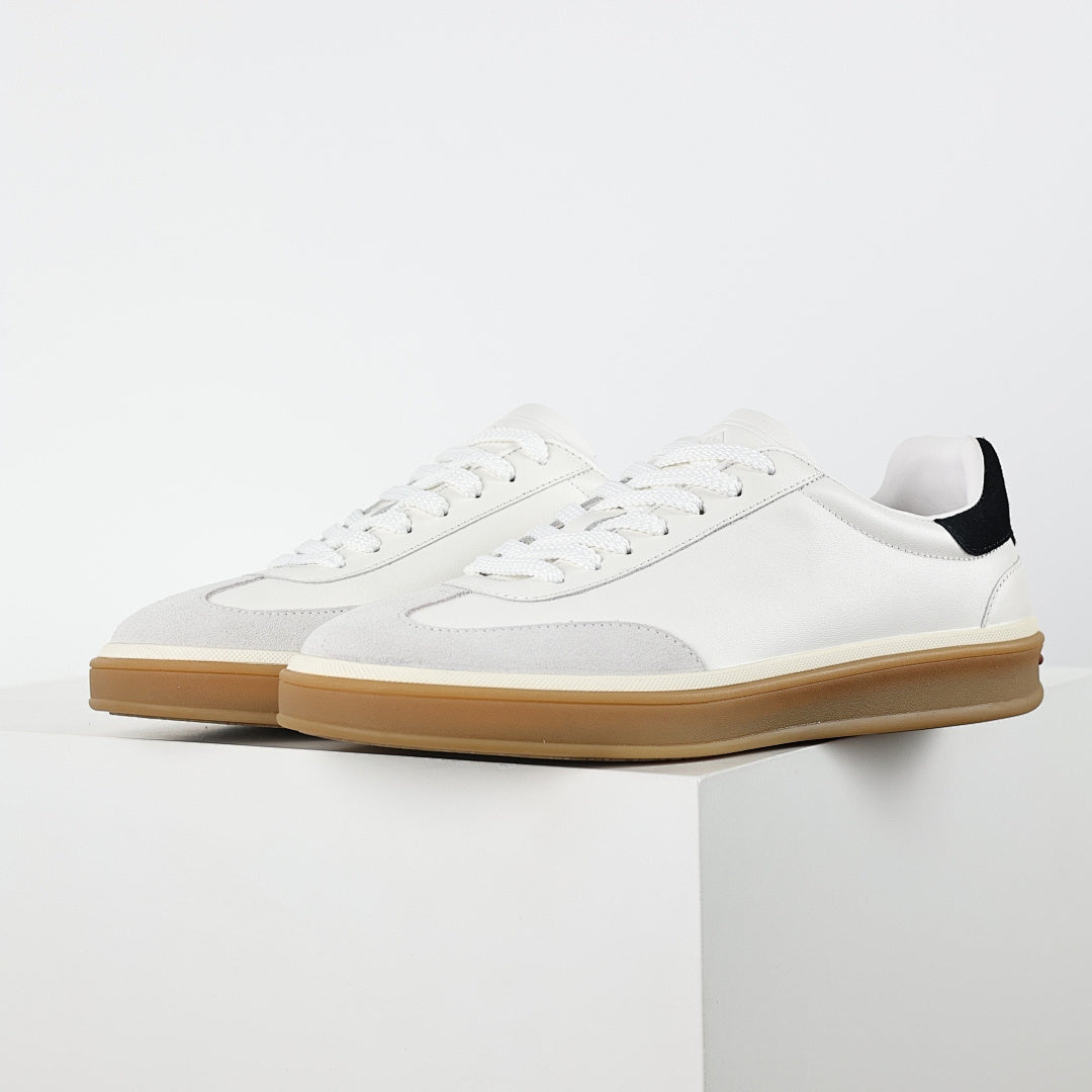 Loro Piana White Lace-Up Sneakers