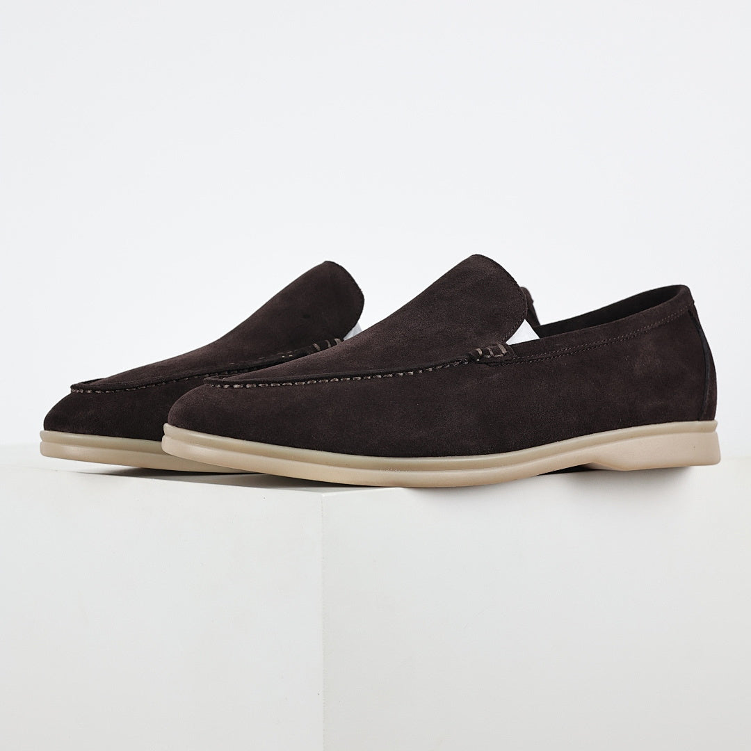 Loro Piana Dark Brown Slip-On Loafers