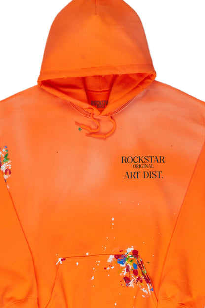 Rockstar Art Dist. Orange Graphic Hoodie - image 2